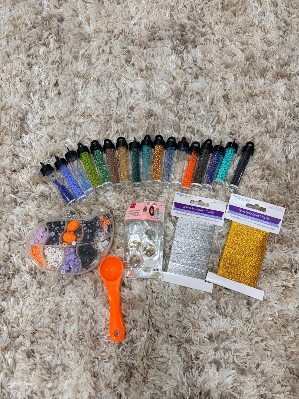 Assorted Bead and Jewelry Craft Kit with Orange Scoop - Unbranded